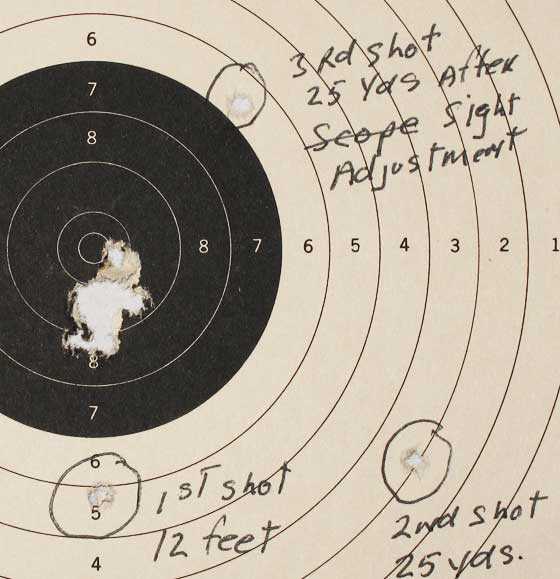 TX 200 Mark III new rifle sight-in target and group