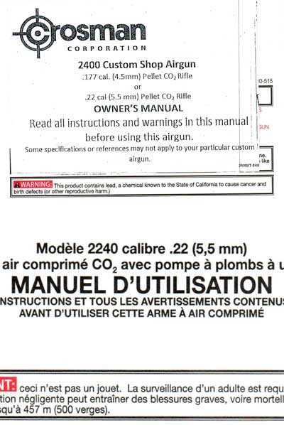 Crosman 2400 KT manual