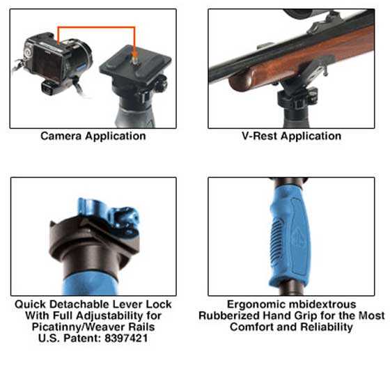 UTG Monopod B-rest and camera adapters