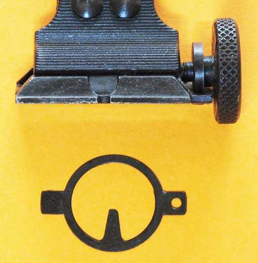 fron sight element and rear sight notch