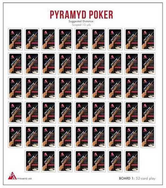 -Reduced size cards Poker Target Game 100 both sides of poker card. Rifle 