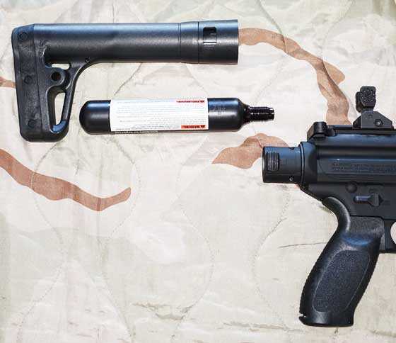 Sig Sauer MPX sub-machinegun CO2 cartridge