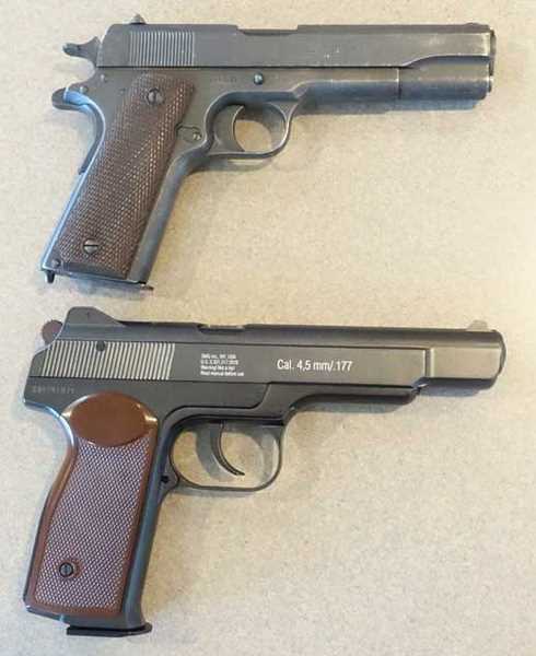 Gletcher Stechkin APS BB pistol with 1911