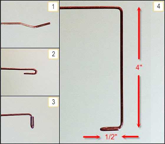 Wind indicator wire arm detail