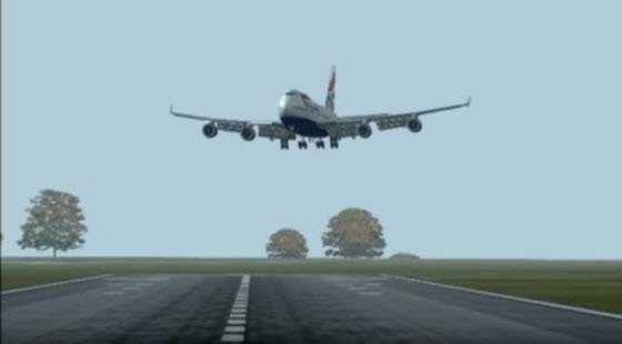 747 cross wind landing