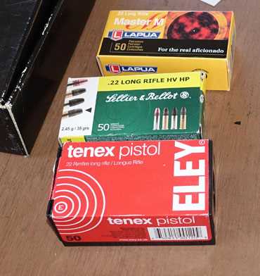 three long rifle rounds
