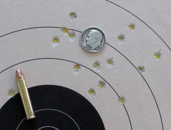 22 Magnum test target