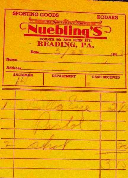 Sharpshooter sales receipt