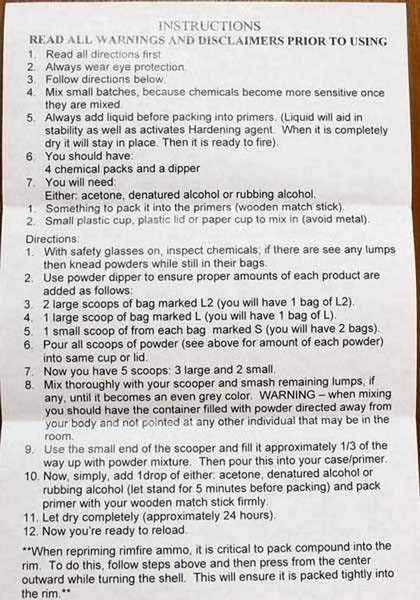 reloading powder instructions