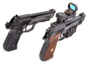 The open top slide made famous by Beretta is another of the identical characteristics of the 92 FS and 92 A1 air pistols. Both airguns have 5-inch barrels, the 92 FS is rifled, the 92 A1 smoothbore.