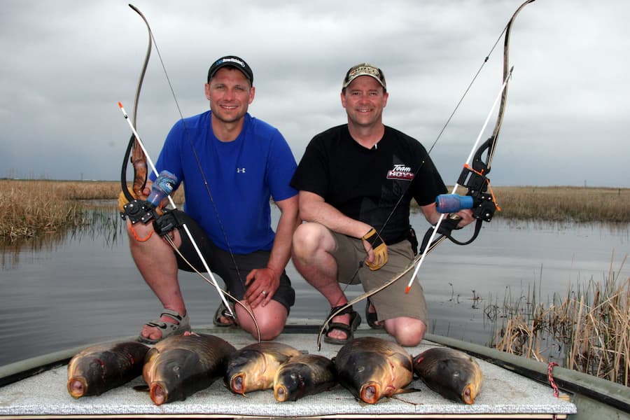 A good day on the water bowfishing carp.