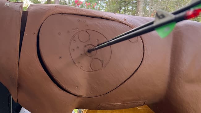 arrow on target in 3D deer