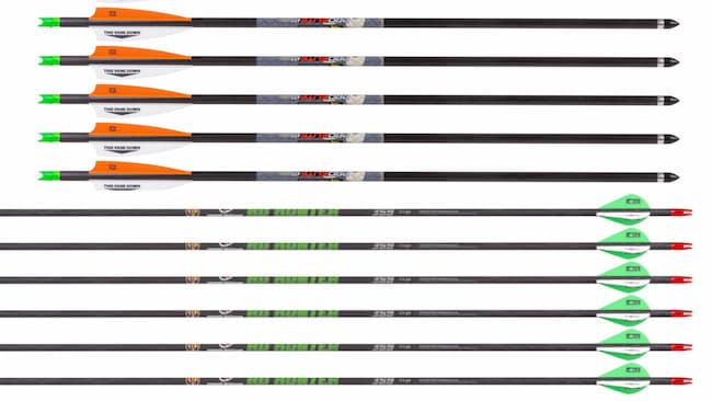 set of bolts and set of arrows to compare the differences.
