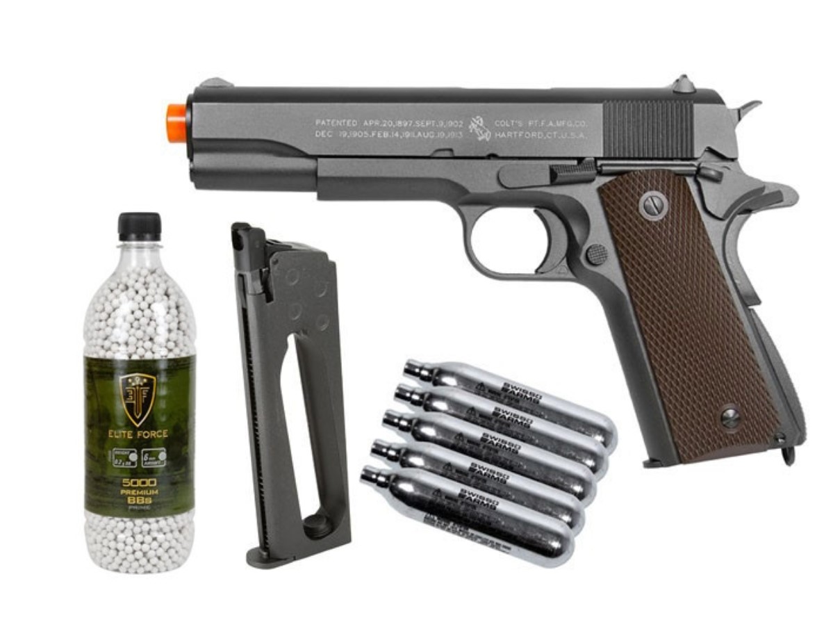 Colt 1911 CO2 Metal Blowback Airsoft Pistol Kit