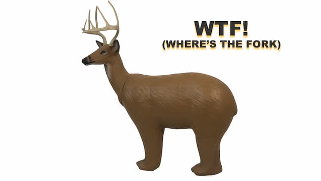 3D target, deer head on a bear body.