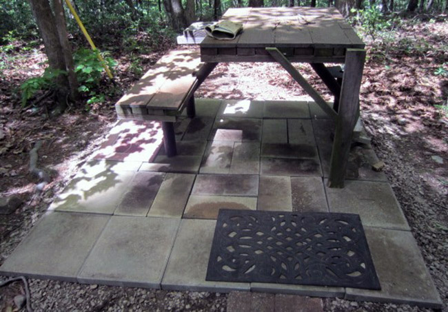 bench on slabs