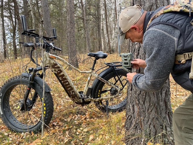 author setting trail cameras