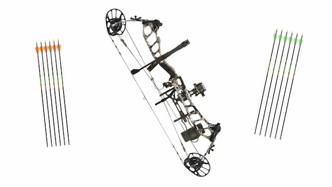 compound bow with 2 sets of arrows