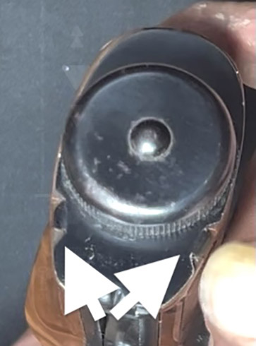 Walther LP 53 grip tab detail