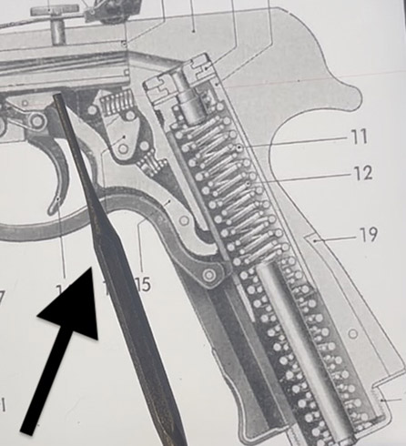Walther LP53 punch placement detail