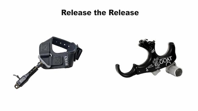 two types of archery release; one wrist release, one thumb release
