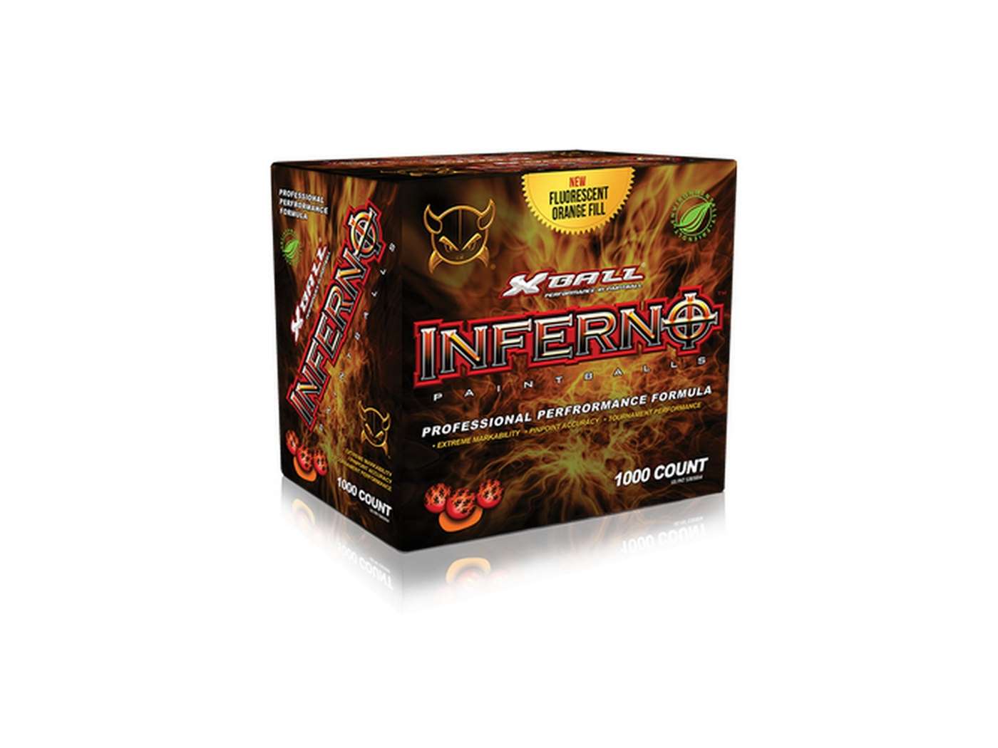 Xball Inferno 1000ct Paintballs, Orange, .68, 1000 Count 0.68