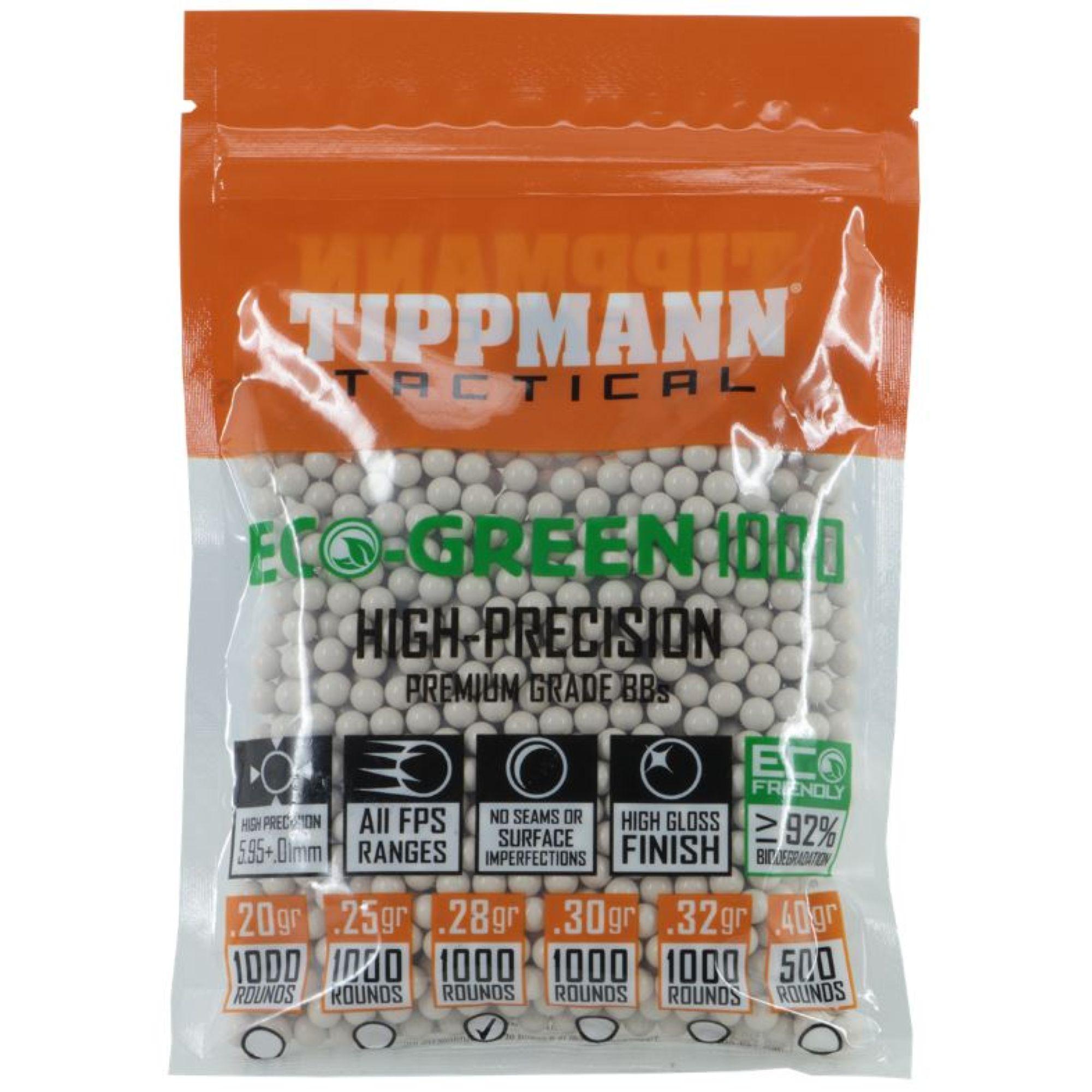 Tippmann Tactical Airsoft BB Eco 1000ct .28g White, 6mm