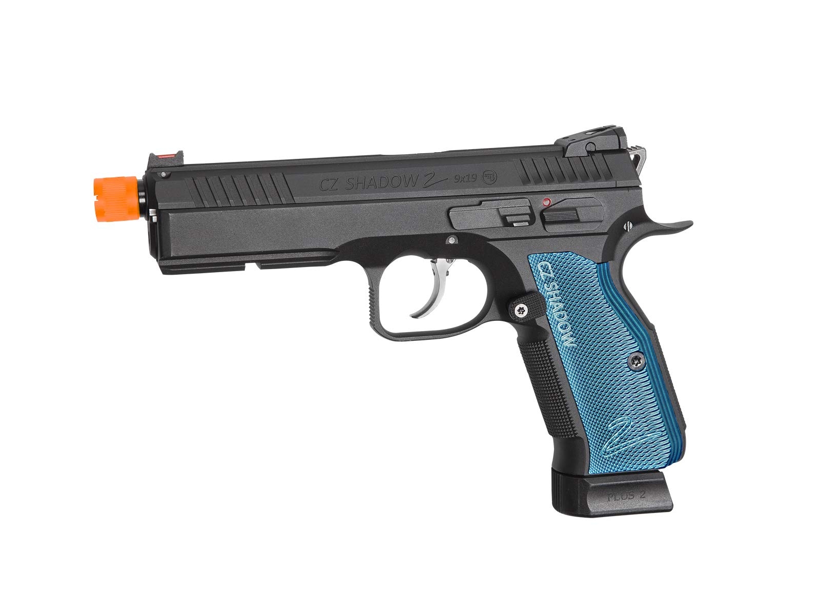 ASG CZ Shadow 2 CO2 GBB Airsoft Pistol, Black/Blue 6mm