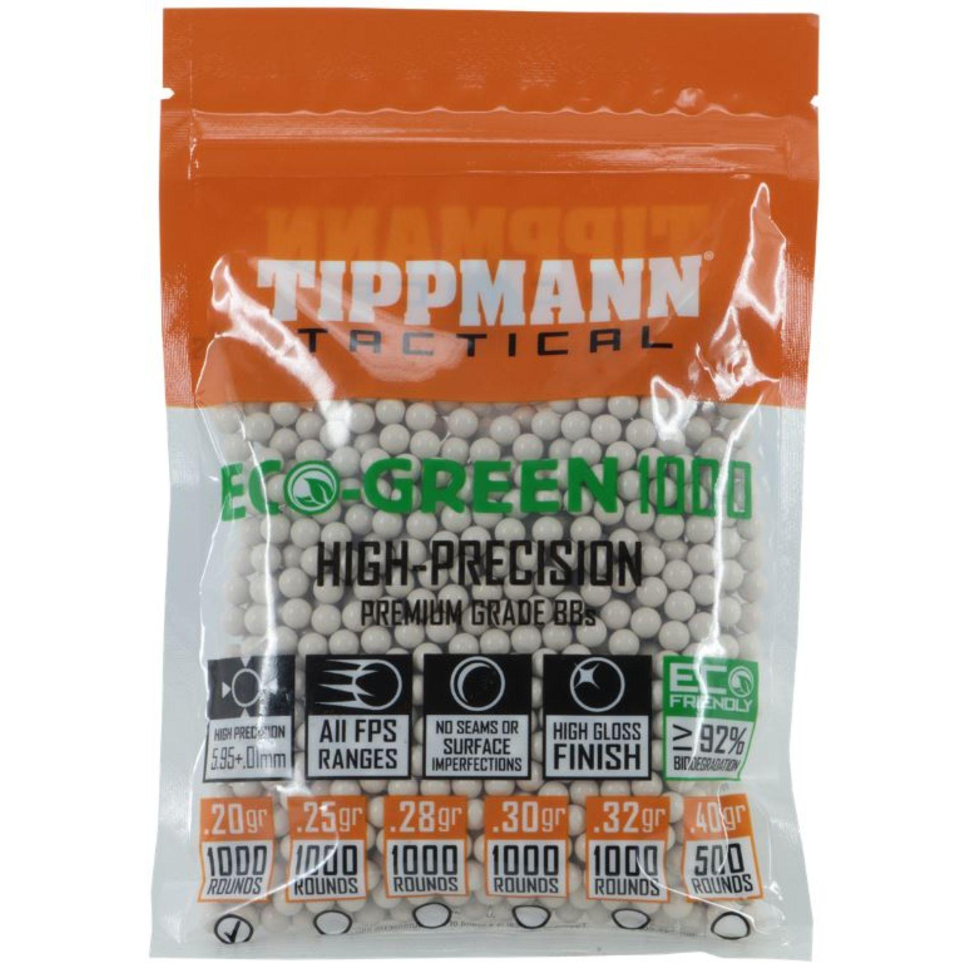 Tippmann Tactical Airsoft BB Eco 1000ct .20g White, 6mm