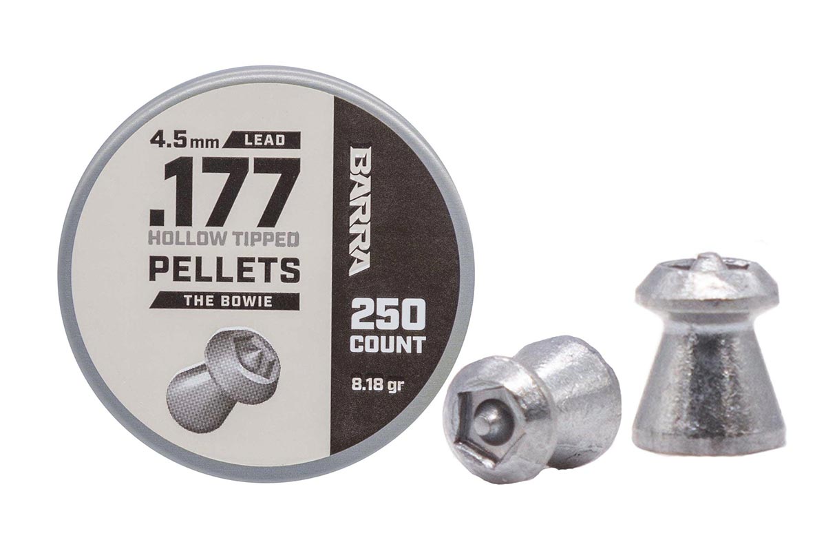 Barra Bowie Hollow Tipped .177 cal Pellets - 250ct, .177 (4.5mm), 250 Count