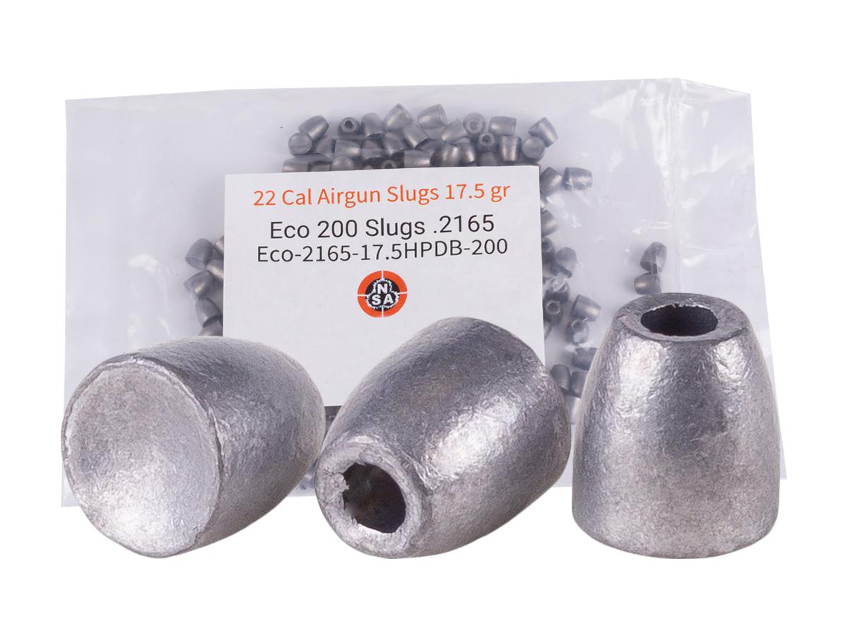 NSA 22 Cal Airgun Slugs 17.5 gr 200 Count, .22 (5.5mm), Silver