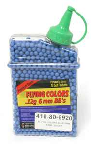 Flying Colors 6mm plastic airsoft BBs, 0.12g, 2000 rds, blue
