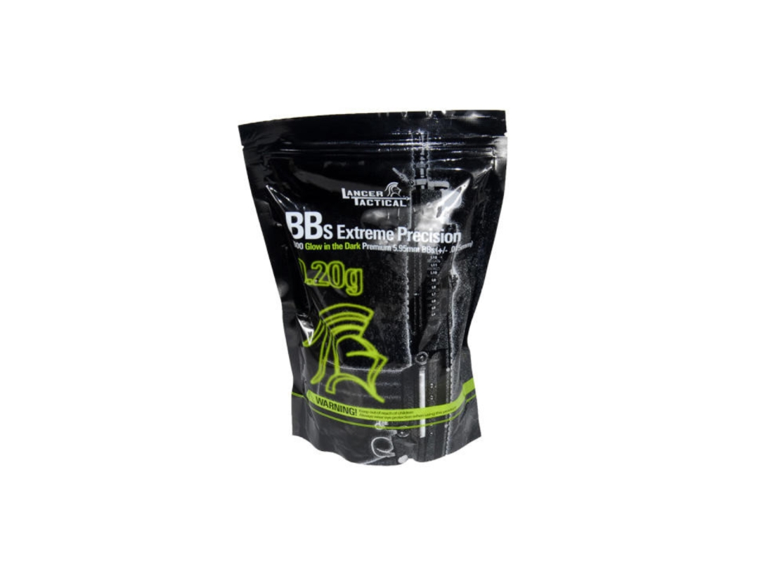 Lancer Tactical Airsoft Tracer BBs, 0.20g, 4000 Rds, Green, 6mm, 4000 count