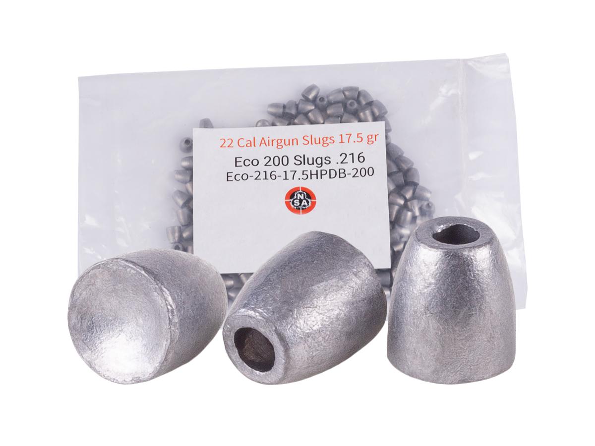 NSA 22 Cal Airgun Slugs 17.5 gr 200 Count, .22 (5.5mm), Silver