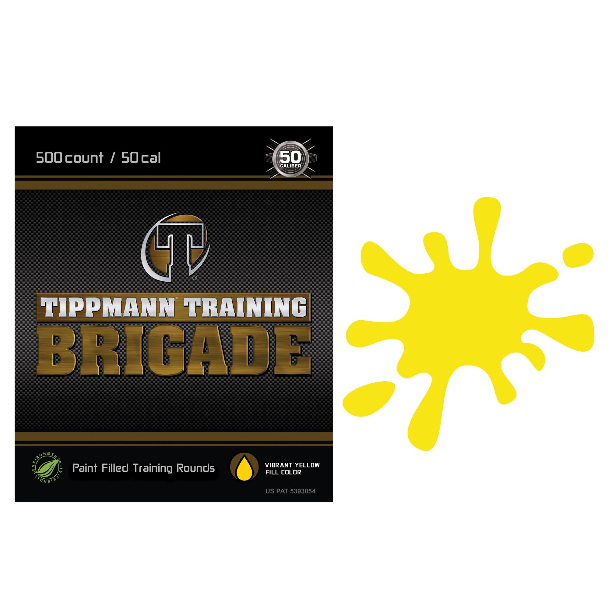 Tippmann Brigade 500ct 50cal Paintballs Ylw Fill, .50, Yellow
