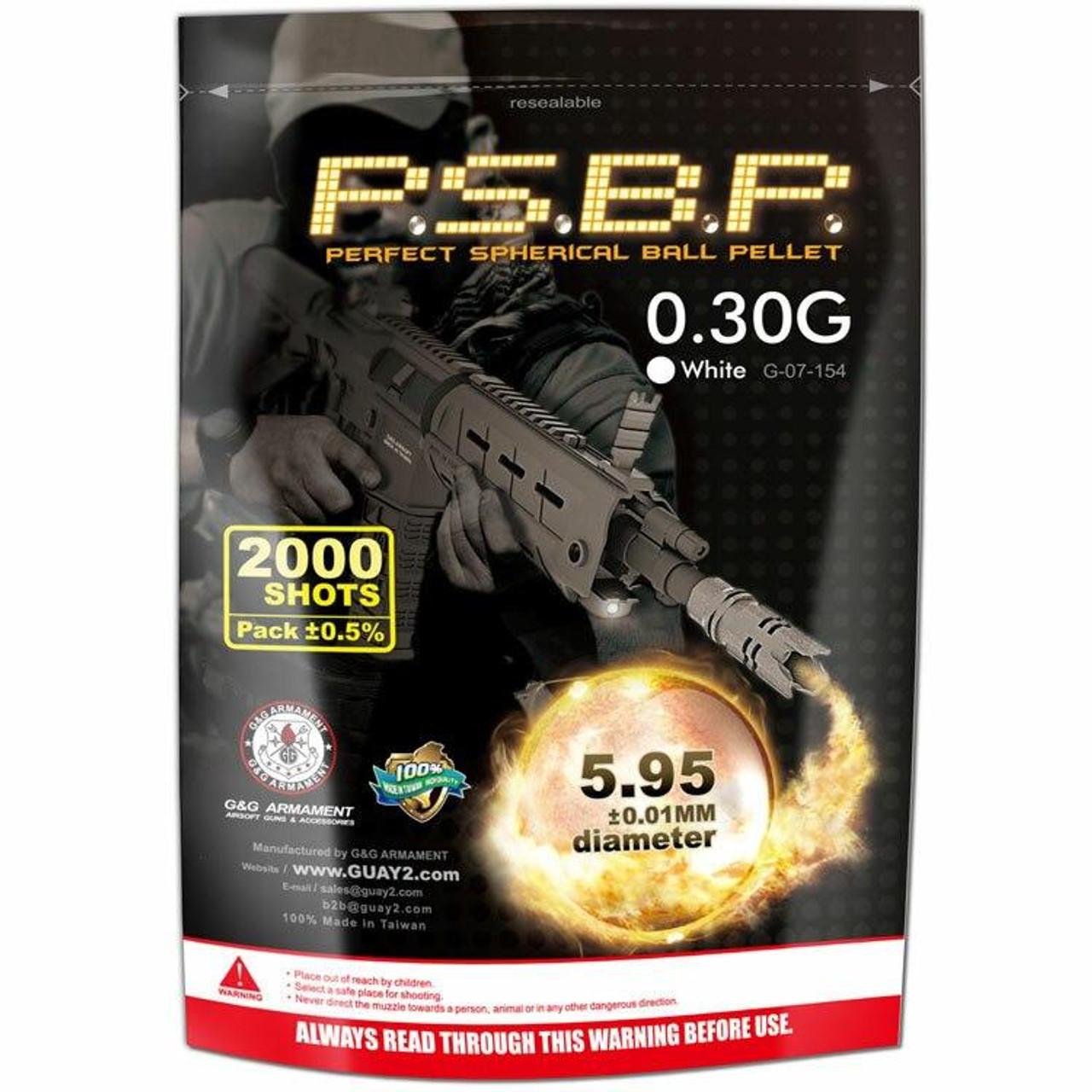 G&G Airsoft BBs, 0.30g, 2000 Rounds, Gray, 6mm