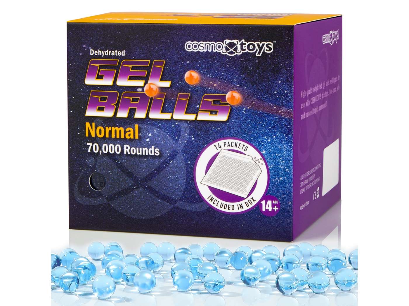 CosmoxToys 70K Blue Gel Balls (Normal), Blue Azurite, 7.5 Mm 0.29