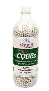 Air Venturi Pro CQBBs 6mm biodegradable airsoft BBs, 0.15g, 5000 rds, white
