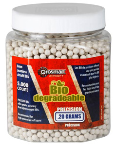 Crosman 6mm Biodegradable airsoft BBs, 0.20g, 5,000 rds
