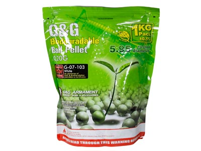 G&G Armament Perfect Spherical Seamless 6mm Biodegradable Airsoft BBs, 0.20g, 1KG Bag