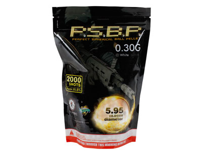 G&G Armament Perfect Spherical Seamless 6mm Airsoft BBs, 0.30g, 2000 Rds, White