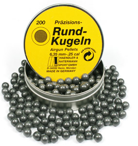 H&N .25 Cal, Round Ball, 24 Grains, 200ct