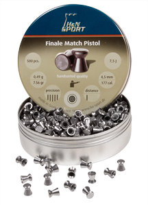 H&N Finale Match Pistol .177 Cal, 7.56 Grains, Wadcutter, 500ct