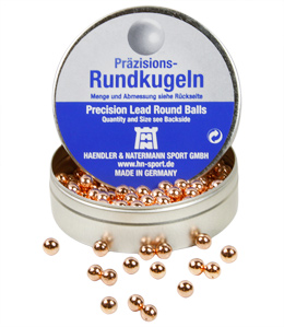 H&N Copper-Plated Lead Round Balls, .22 Cal, 16.0 Grains, 200ct