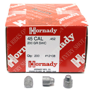 Hornady .45 Cal, 200 Grains, Semi-Wadcutter, 200ct