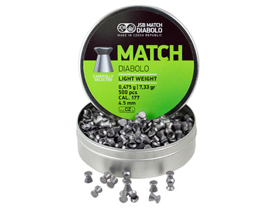 JSB Match Diabolo Pellets, .177 Cal, 7.33 Grains, Wadcutter, 500ct  