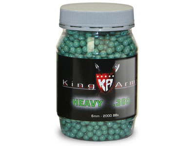 King Arms 6mm Airsoft BBs, 0.36g, 2,000 Rds, Green