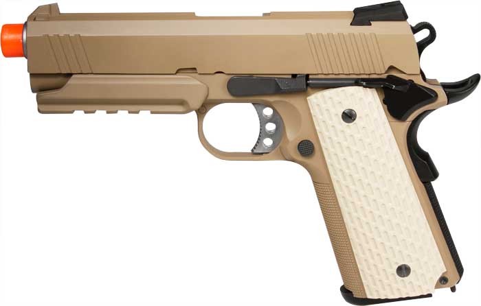 WE Desert Warrior 4.3 Airsoft Gas Pistol w/ rail