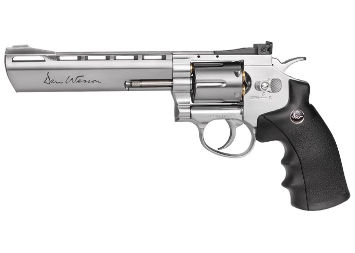 Dan Wesson 6 CO2 Pellet Revolver, Silver 0.177