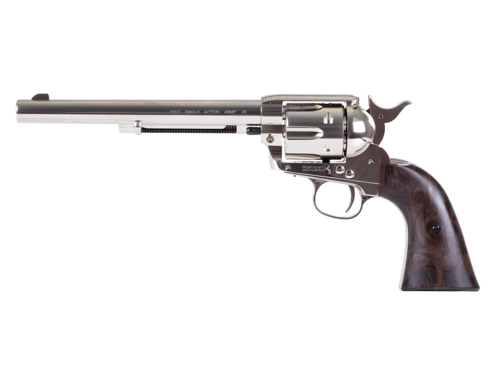 Colt SAA Peacemaker 7.5" CO2 Pellet Revolver, Nickel